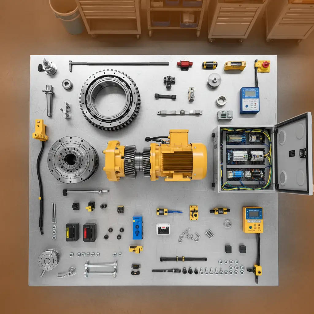 Certified crane spare parts for tower and derrick cranes